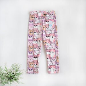 Leggins floreado de baby rib gatito