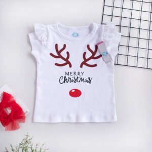 Polo Navidad reno algodón pima color blanco