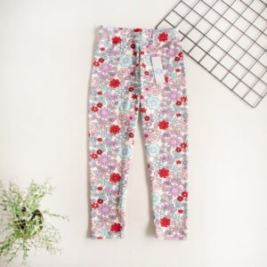 Leggins de baby rib flores rojo